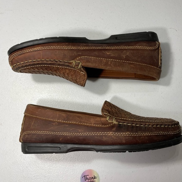 Johnston & Murphy Tan Woven Leather Loafers Size 9.5M SB-20